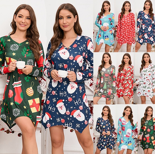 Slim Fit Irregular Christmas Short Mini Skirt Dress RS-689