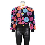 Three dimensional Flower Retro All Match Loose Coat ZS-0562