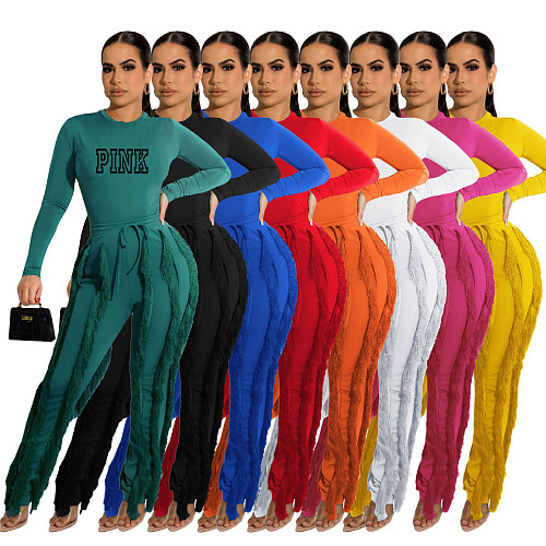 Tassel Pants Bodysuits Two-piece Sports Autumn And Winter OQ-223
