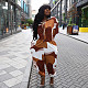 Trendy Printed Women Lapel Loose Irregular Jumpsuit SFY-2350