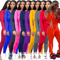 Solid Color Zipper Hoodies With Skinny Pants Two Pieces Outfits XMY-9179 Solid Color Zipper Hoodies With Skinny Pants Two Pieces Outfits XMY-9179