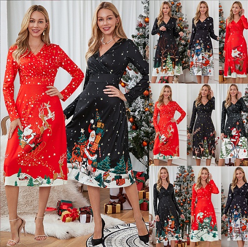 Sexy Christmas New Year Party Play Long Dress RS-695