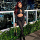 Black Sexy Hollow Out Midriff Top Bodycon Jumpsuits MXXB-D23JP258