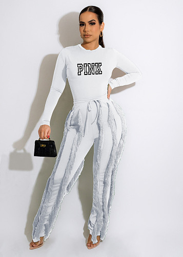 Tassel Pants Bodysuits Two-piece Sports Autumn And Winter OQ-223