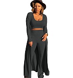 Women Solid Color Nightclub Skinny 3 Pieces Sets YF-9294