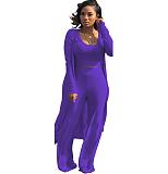 Women Solid Color Nightclub Skinny 3 Pieces Sets YF-9294