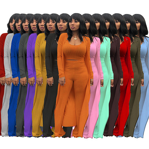 Women Solid Color Nightclub Skinny 3 Pieces Sets YF-9294