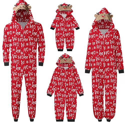 Christmas Hooded Printed Home clothing Pajamas Jumpsuit RS-018