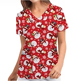 Christmas Shirt V-neck Short Sleeved T-shirt RS-202312