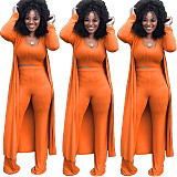 Women Solid Color Nightclub Skinny 3 Pieces Sets YF-9294