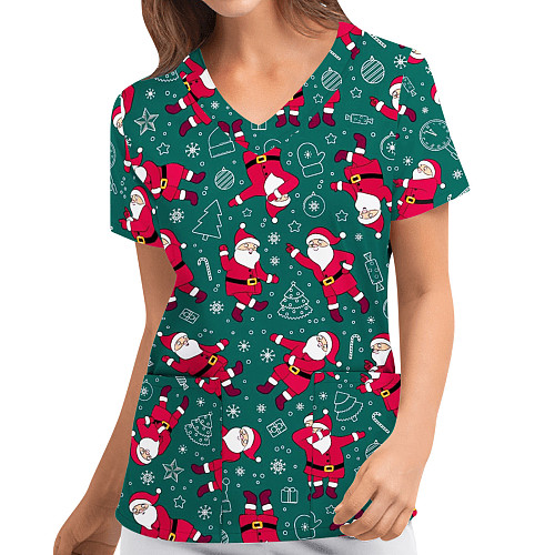Christmas Shirt V-neck Short Sleeved T-shirt RS-202312