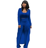 Women Solid Color Nightclub Skinny 3 Pieces Sets YF-9294