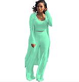 Women Solid Color Nightclub Skinny 3 Pieces Sets YF-9294