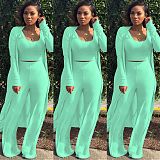 Women Solid Color Nightclub Skinny 3 Pieces Sets YF-9294