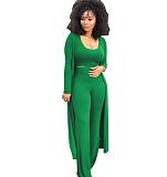 Women Solid Color Nightclub Skinny 3 Pieces Sets YF-9294