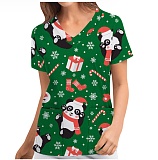 Christmas Shirt V-neck Short Sleeved T-shirt RS-202312