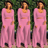 Women Solid Color Nightclub Skinny 3 Pieces Sets YF-9294