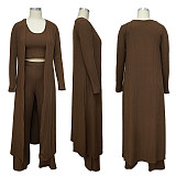 Women Solid Color Nightclub Skinny 3 Pieces Sets YF-9294