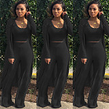 Women Solid Color Nightclub Skinny 3 Pieces Sets YF-9294