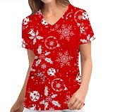 Christmas Shirt V-neck Short Sleeved T-shirt RS-202312