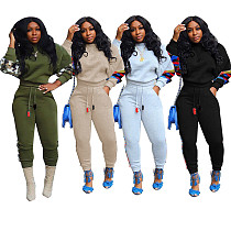 Casual Print Mosaic Long Sleeve Sweatpants Two-piece Set ORY-5144