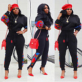 Casual Print Mosaic Long Sleeve Sweatpants Two-piece Set ORY-5144