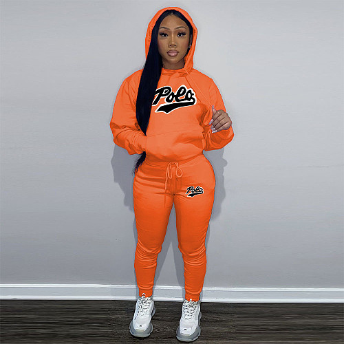 Autumn Winter Casual Women Print Hooded And Pants Large Size Suits DN-N8999P30