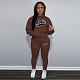 Autumn Winter Casual Women Print Hooded And Pants Large Size Suits DN-N8999P30