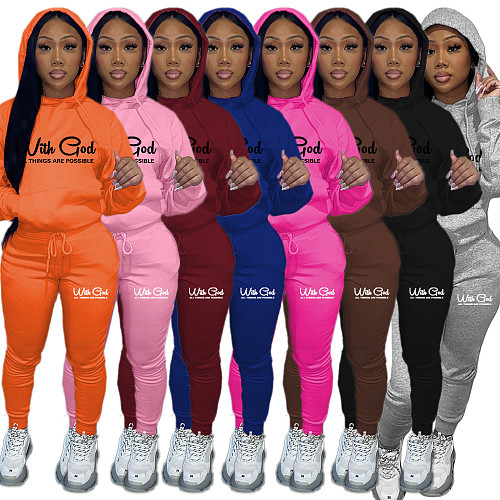 Autumn Winter Girls Printed Hoodies And Sport Pants Plus Size 5XL Sets DN-N8999W19