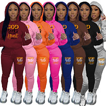Leisure Girls Printed Hoodies And Sport Pants Plus Size Suits DN-N8999G31