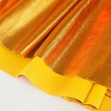 Shiny Skirts High Waisted Metallic A Line Pleated Skater Skirt HXZY-0294