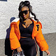 Autumn Winter Women Letter Printing Long Sleeve Cardigan Warm Cotton Jacket MXXB-Q22TP392