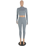 Crew Neck Long Sleeve Top & Skinny Pants Outfits YH-5182