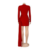 Sexy V Neck Long Sleeve Bodycon Ruched Party Dresses AIL-234