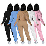 Winter Zip Up Hooded Coat Cargo Pants Tracksuits YB-60185