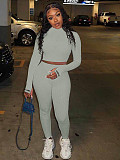 Crew Neck Long Sleeve Top & Skinny Pants Outfits YH-5182