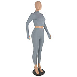 Crew Neck Long Sleeve Top & Skinny Pants Outfits YH-5182