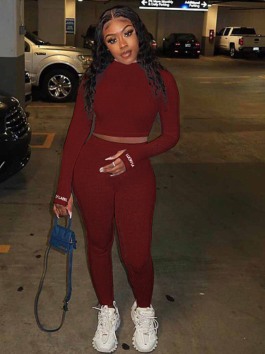Crew Neck Long Sleeve Top & Skinny Pants Outfits YH-5182