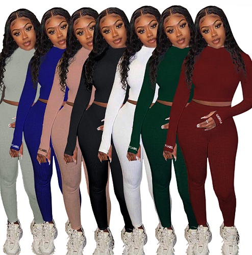 Crew Neck Long Sleeve Top & Skinny Pants Outfits YH-5182