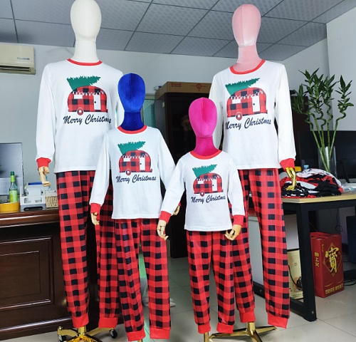 Merry Christams Round Neck Family Pajamas Set RS-116