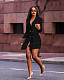 Black Slim Buttons Tassel Ladies Suit Coat LSL-8020