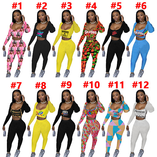 Low-Cut Long Sleeve Crop Top Gymwear Sport Suit SHD-9445
