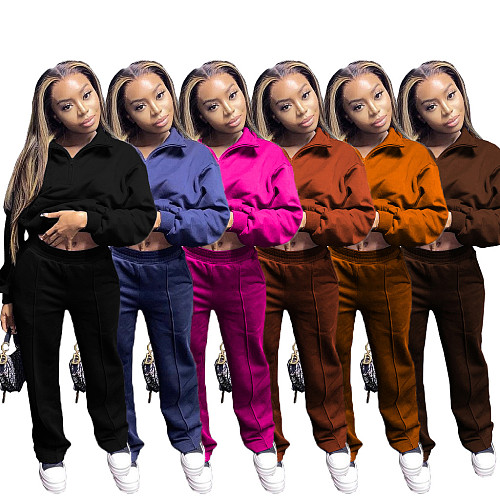 Loose Long Sleeve Sweatshirt Straight Pants Set MAE-2129