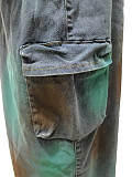 Sexy Strapless Off Shoulder Buttons Pockets Split Denim Maxi Dress CM-8702