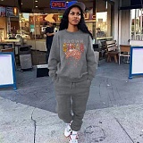 Autumn Winter Black Hoodies Set Women's Loose Fit HGL-9005034