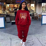 Autumn Winter Black Hoodies Set Women's Loose Fit HGL-9005034