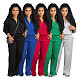 Women's Casual Solid Hoodies Zipper Neck Pants Sets AIL-258