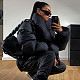 Women Thick Button Neck Jacket Zipper Warm Cotton-padded Coat RS-Y21TP452