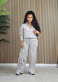 Women's Casual Solid Hoodies Zipper Neck Pants Sets AIL-258