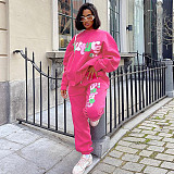 Autumn and Winter Leisure Sports Knitted Letter Printed Outfits RS-79887